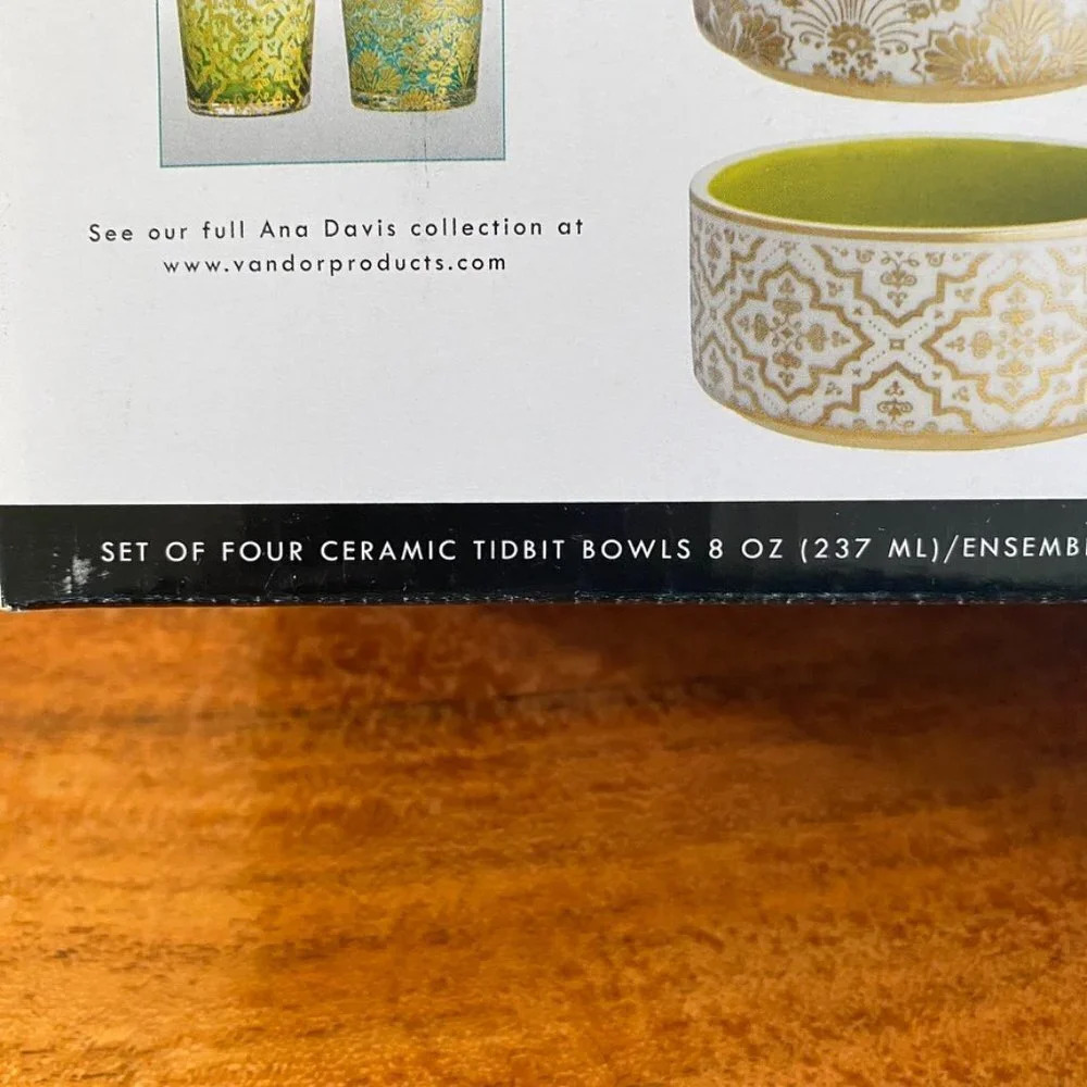 Ana Davis Lola Shimmer Ceramic Tidbit Serving Bowls 8oz Set of 4 Bright … - Picture 11 of 15